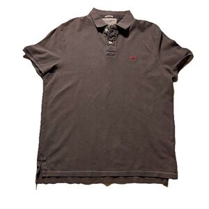 Y2K American Eagle Polo Shirt Brown Red Logo XL Athletic Fit Vintage 2000s VTG